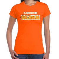 Oranje t shirt Holland / Nederland supporter ik juich voor oranje EK/ WK voor dames