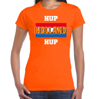 Oranje t shirt hup Holland hup voor dames   Holland / Nederland supporter shirt EK/ WK