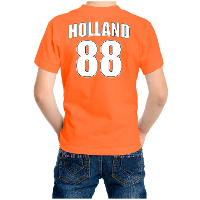 Oranje t shirt met rugnummer 88   Holland / Nederland fan shirt voor kinderen