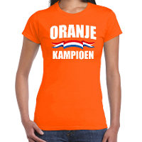 Oranje t shirt oranje kampioen voor dames   Holland / Nederland supporter shirt EK/ WK