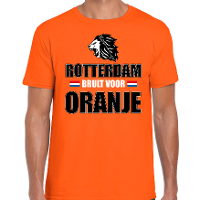 Oranje t shirt Rotterdam brult voor oranje heren   Holland / Nederland supporter shirt EK/ WK