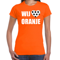 Oranje t shirt wij houden van oranje voor dames   Holland / Nederland supporter shirt EK/ WK