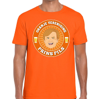Oranje vereniging Prins Pils t shirt oranje heren