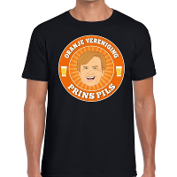 Oranje vereniging Prins Pils t shirt zwart heren