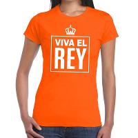 Oranje Viva el Rey Spaans t shirt dames