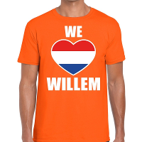 Oranje We Love Willem t shirt voor heren