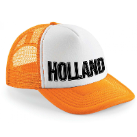 Oranje/ wit Holland zwarte letters snapback cap/ truckers pet dames en heren   Koningsdag/ EK/ WK pe