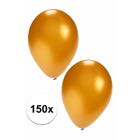 Bellatio Decorations Party ballonnen   goud   150x stuks   dia 27 cm   feestartikelen/versieringen