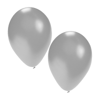 Bellatio Decorations Party ballonnen   zilver   25x stuks   dia 27 cm   feestartikelen/versieringen