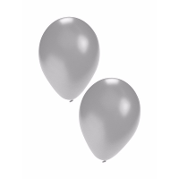 Bellatio Decorations Party ballonnen   zilver   50x stuks   dia 27 cm   feestartikelen/versieringen