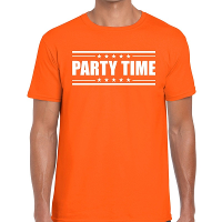 Party time t shirt oranje heren