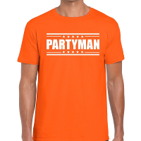 Partyman t shirt oranje heren