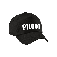 Piloot verkleed petje   zwart   voor kinderen   Carnaval   Piloten