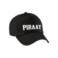 Piraten verkleed petje   zwart   voor kinderen   baseball cap   carnaval verkleedaccessoire Piraat