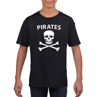 Piraten verkleed t shirt   zwart   jongens en meisjes   Piraten kostuum   kinderen   Verkleedkleding