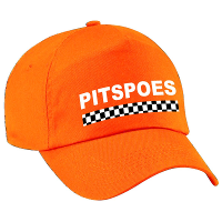 Pitspoes finish vlag verkleed petje   oranje   voor dames   Team baseball cap   carnaval / kostuum