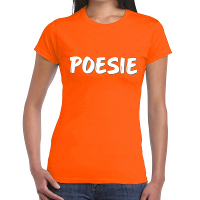 Poesie fun t shirt oranje dames