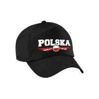 Polen / Poland land supporters petje   zwart   Volwassenen   Baseballcap   Sport   vlag thema