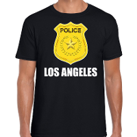 Police / politie embleem Los Angeles verkleed t shirt zwart voor heren