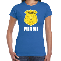 Police / politie embleem Miami verkleed t shirt blauw voor dames