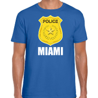 Police / politie embleem Miami verkleed t shirt blauw voor heren