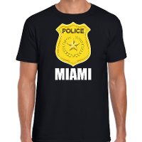 Police / politie embleem Miami verkleed t shirt zwart voor heren