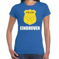 Politie embleem Eindhoven carnaval verkleed t shirt blauw voor dames