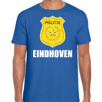 Politie embleem Eindhoven carnaval verkleed t shirt blauw voor heren