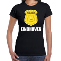 Politie embleem Eindhoven carnaval verkleed t shirt zwart voor dames