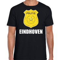 Politie embleem Eindhoven carnaval verkleed t shirt zwart voor heren