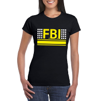 Politie FBI logo t shirt zwart voor dames
