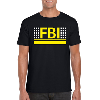 Politie FBI logo t shirt zwart voor heren
