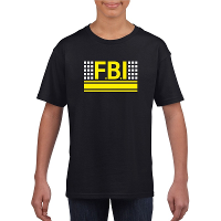 Politie FBI logo t shirt zwart voor kinderen