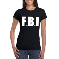 Politie FBI tekst t shirt zwart dames