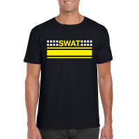 Politie SWAT team logo t shirt zwart voor heren