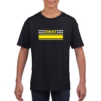 Politie SWAT team logo t shirt zwart voor kinderen