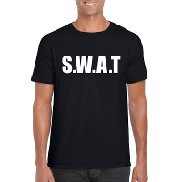 Politie SWAT team verkleedkleding t shirt   zwart   voor heren   Carnaval