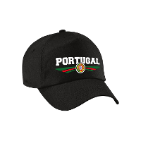 Portugal landen supporters petje   zwart   baseball cap   landen   volwassenen