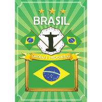 Poster Brasil   Brazilie   A2 formaat   59 x 42 cm   papier   landen versiering