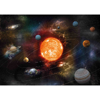 Poster van planeten in zonnestelsel   Melkweg   voor op kinderkamer   A1 formaat   84 x 59 cm