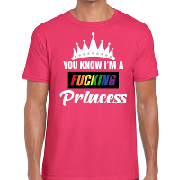 Pride shirt   You know i am a fucking Princess   roze t shirt   heren   regenboog