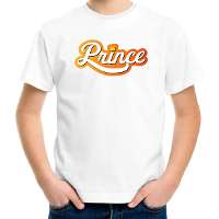 Prince Koningsdag t shirt wit voor kinderen