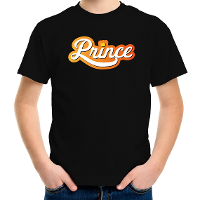 Prince Koningsdag t shirt zwart voor kinderen