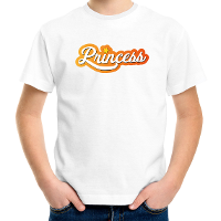 Princess Koningsdag t shirt wit voor kinderen