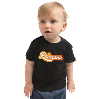 Princess Koningsdag t shirt zwart peuter jongen/meisje