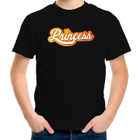 Princess Koningsdag t shirt zwart voor kinderen