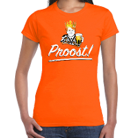 Proost t shirt oranje voor dames   Koningsdag shirts