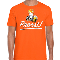 Proost t shirt oranje voor heren   Koningsdag shirts