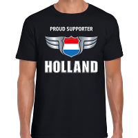 Proud supporter Holland / Nederland t shirt zwart voor heren