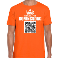 QR code mijn plannen voor Koningsdag feest t shirt heren zwart   Koningsdag shirts